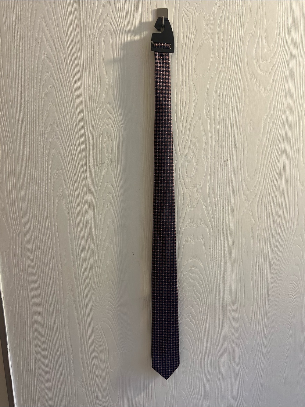 Alexander Julian Silk Black Tie with Red Geometric Medallions - Picture 5 of 5
